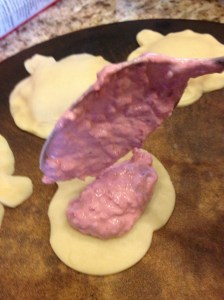 Filling the pastries 